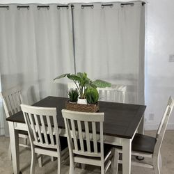 Modern Farmhouse Dining Table& 6 Chairs 