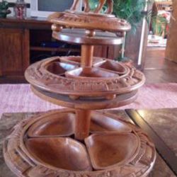 Antique Wooden Candy Tray
