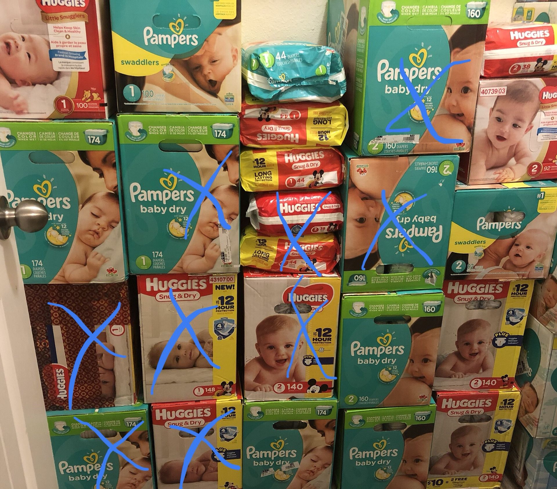 Pampers/Huggies Diapers 1-2