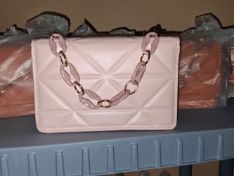 Pink Quilted Crossbody Bag with Chain Strap