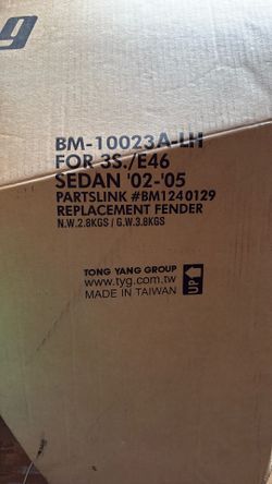 2002- 2005 BMW  Driver Side Fender 