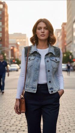 Junior's Hot Kiss Size LG Light-Wash Frayed Denim Vest Camouflage Print Panels. This Hot Kiss vest features a light-wash denim body with camouflage pr