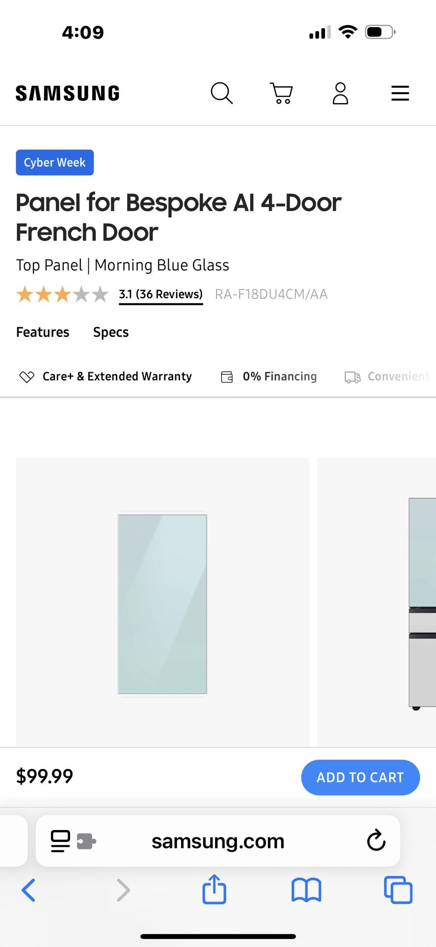 New Samsung Bespoke Upper Panels Morning Blue