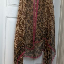 Women's Cheetah Silk Shawl