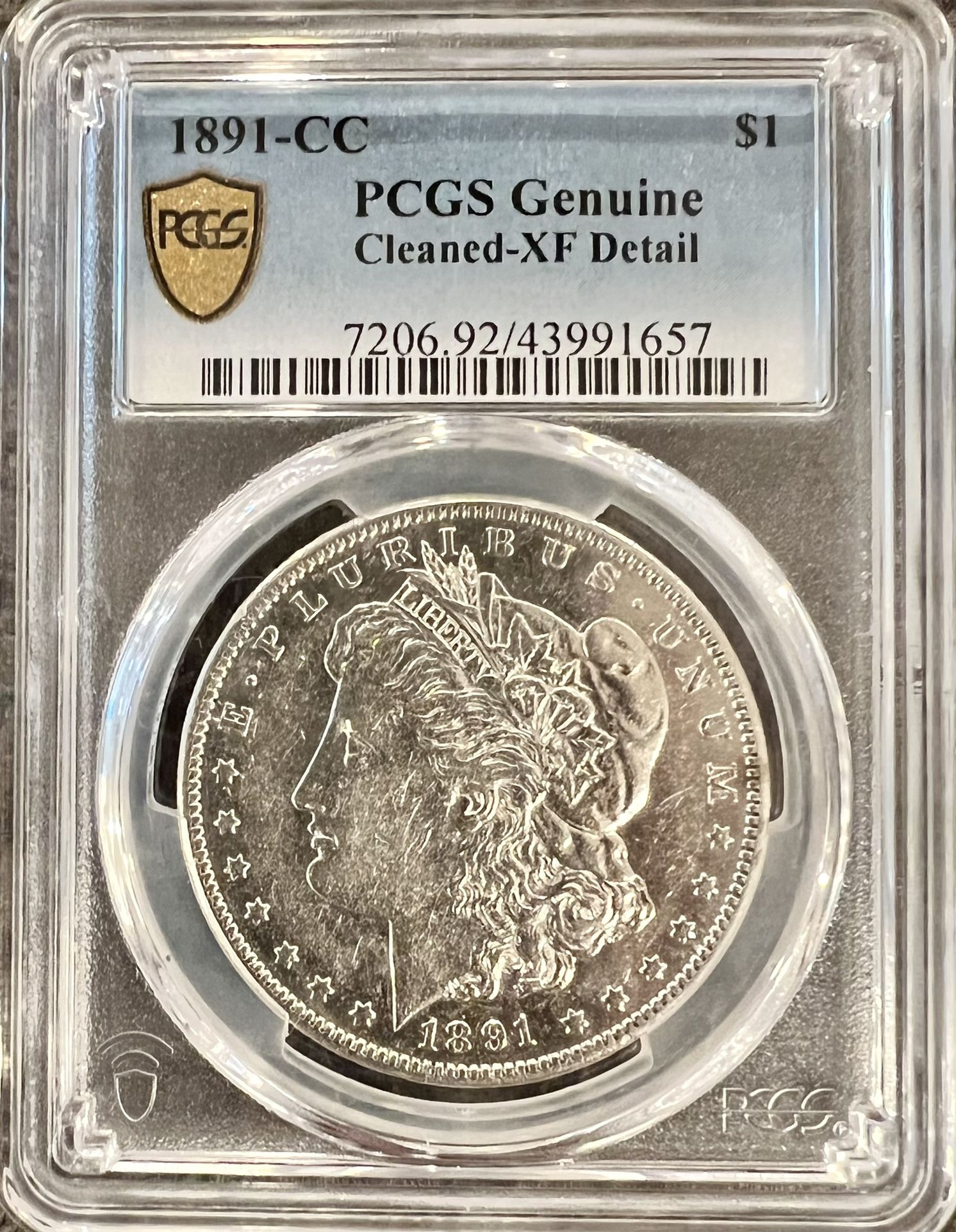 1891CC Morgan Silver Dollar XF45 