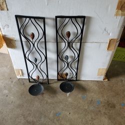 Black Metal Candle Holder For Wall Hanging