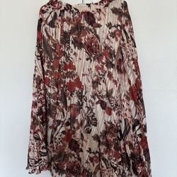 H & M Pleated Floral Skirt Size S