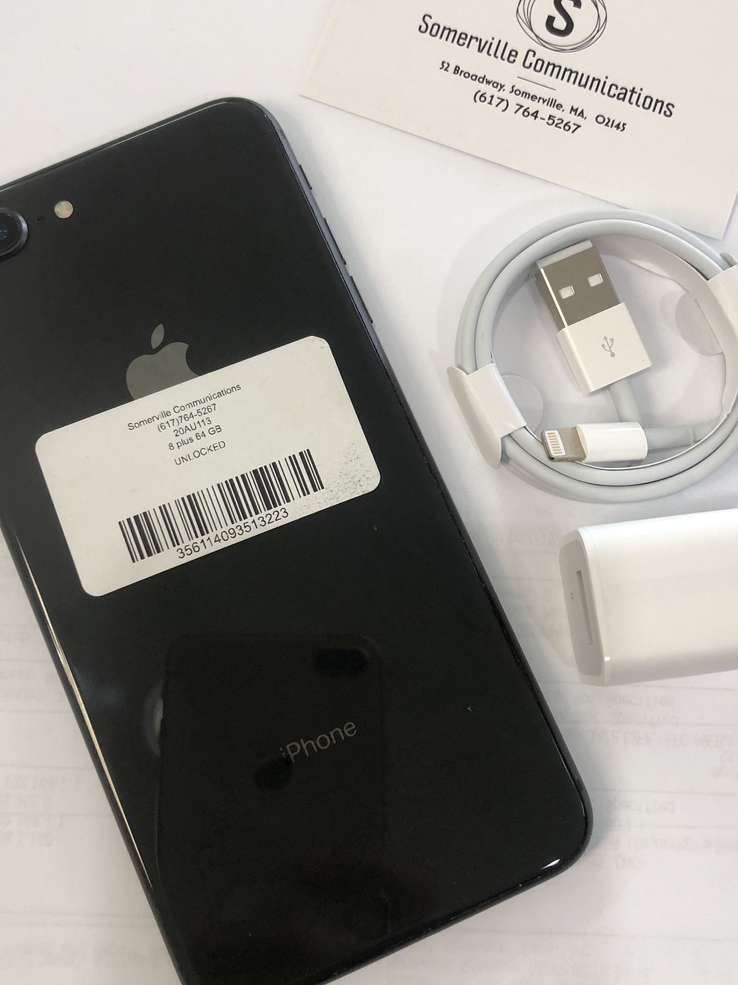 Factory unlocked iPhone 8plus 64gb, store warranty