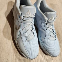 The Nike Zoom Freak 5 TB Promo Low Wolf Grey Cool HF0004-900 athletic sneakers in men's US size 16.