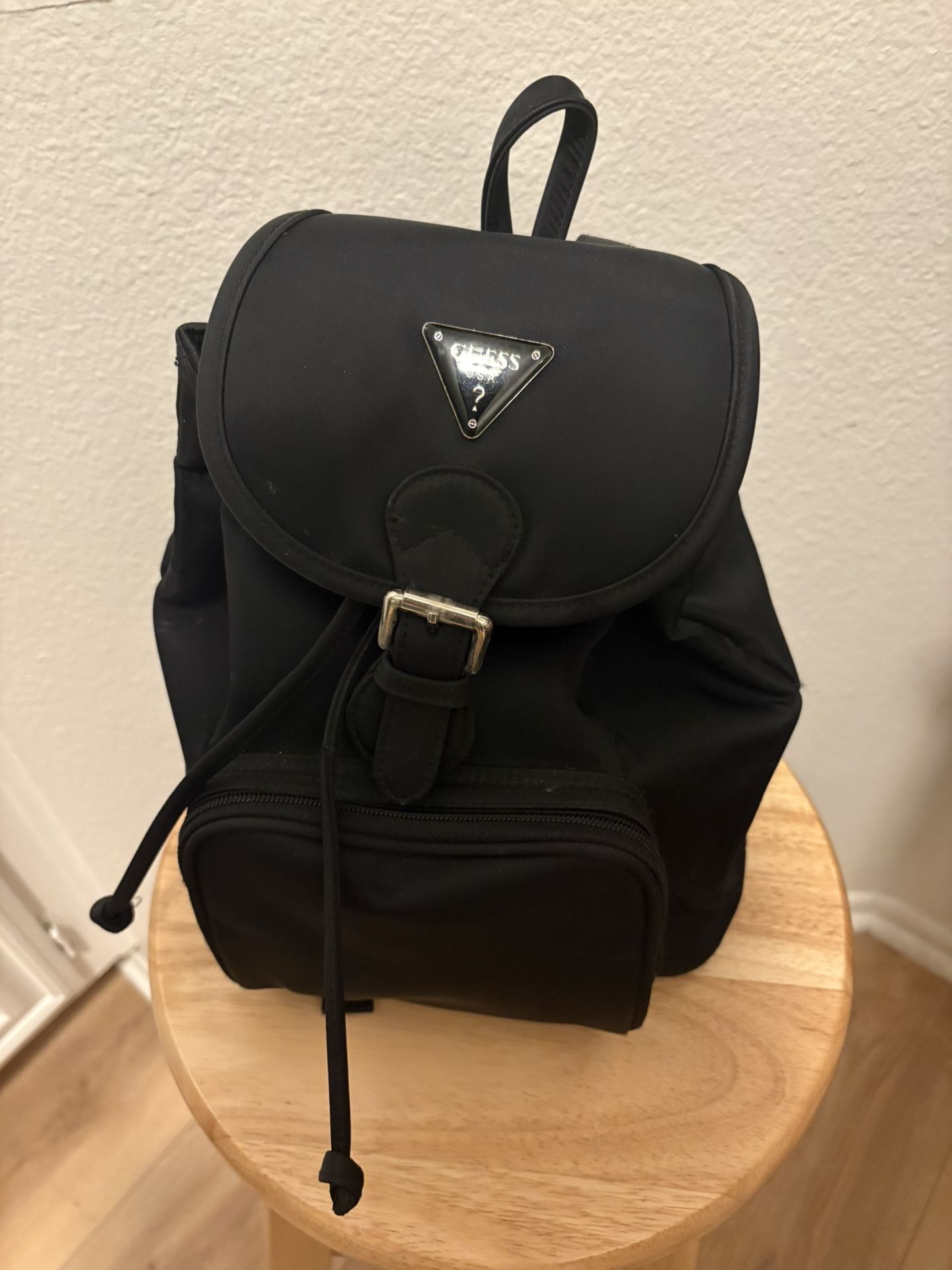 Guess Vintage Black Nylon Backpack with Front Pockets From 90s GUESS Nylon Exterior Backpack Bags & Handbags for Women for  main image 4