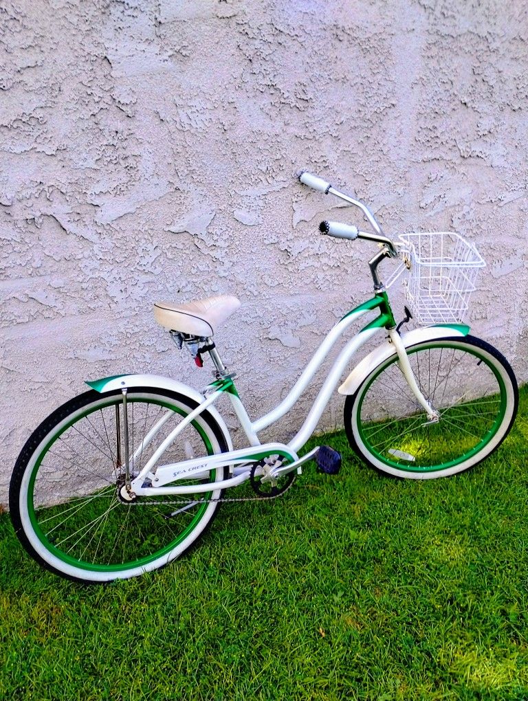 Classic Phat Sea Crest 26" Beach Cruiser Bike Bicicleta Basket