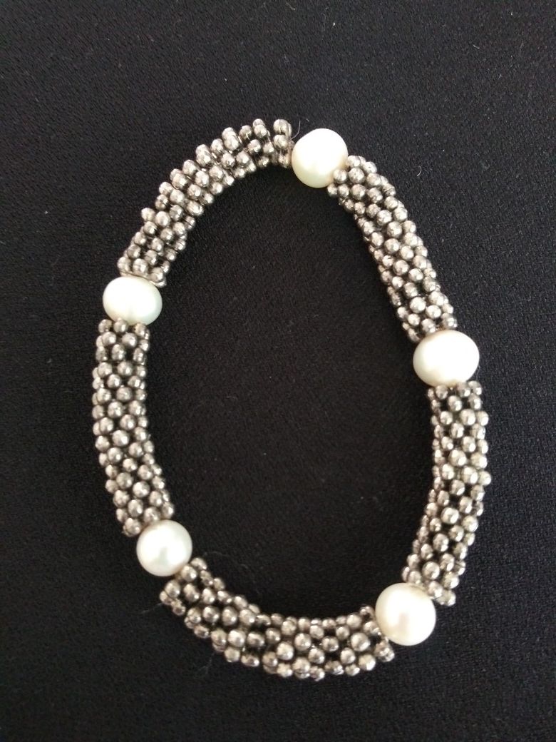 Sterling silver 925 AUTHENTIC PEARLS bracelet