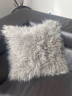 Mongolian Lamb Luxury Through Pillow with Zipper And Goose Down Insert 20"x20"