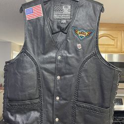 Black Leather Vest Maybe A L Or XL