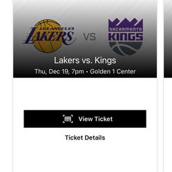 3 Lower level Kings Tickets To Lakers Game