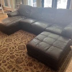 Leather Couch With Ottoman