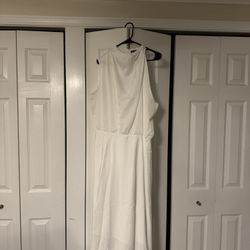 XXL white Mockneck Midi Dress