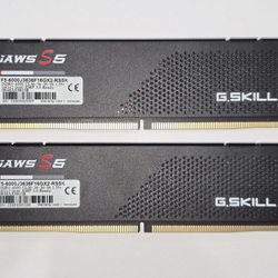 G.SKILL RIPJAWS S5 32GB (2x16GB) 6000 MT/s DDR5 (INTEL XMP) *36-36-36-96* Desktop Memory RAM