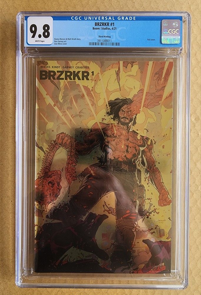 Brzrkr 1 (CGC 9.8) NM/MT
Third (3rd) print Dan Mora Foil cover