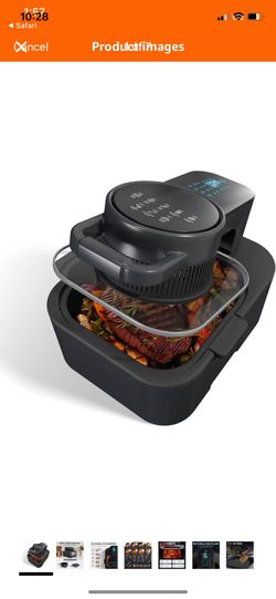 8QT Easy View Non Toxic Air Fryer, 1750W, 6-in-1 Non-drawer Digital Air Fryer, Precise Temp & Timer Control and Pre-Set Timer, Auto Shutoff, Roast, Ba