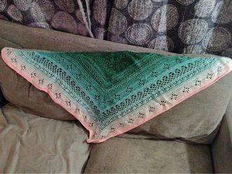 Handmade Crochet Lace Triangle Shawl
