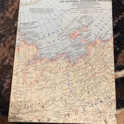 Vintage March 1967 National Geographic Magazine Map The Eastern Soviet Union