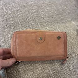 Pola Pink/Tan Faux Leather Womens Wallet