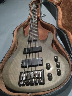 ESP LTD b-205sm 5 string bass. Satin see through black
