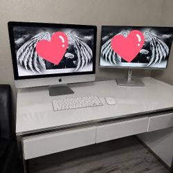 Apple Computer With Monitor And Desk