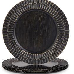 Black charger plate set 6pc