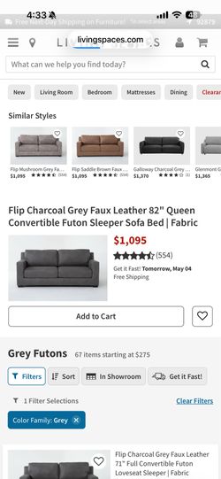 Gray leather sofa