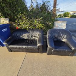 Black Leather Sofa And Loveseat 