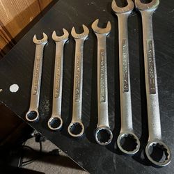 set of 6 craftsman wrenches 1, 15/16, 3/4, 11/16, 5/8, 9/16