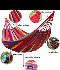 94.49 x 31.5 inches red canvas hammock, without wooden pole, portable and lightweight outdoor camping hammock, durable and breathable swing bed, suita
