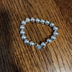 Tiffany & Co. Silver Beaded Bracelet with Pouch and Box