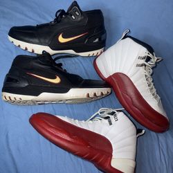 Jordan 12 cherry size 9.5 Lebron 1 size 10.5 restoration project