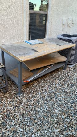 U-Line Steel Work Bench With 2” Hard Wood Top
