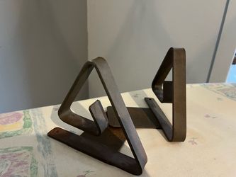 Metal Triangle Bookends Set of 2