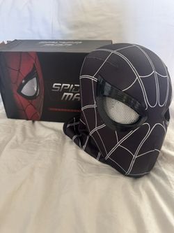 Spider-Hero Style Cosplay Mask w/ Light-Up Shutter Eyes – Black (New)