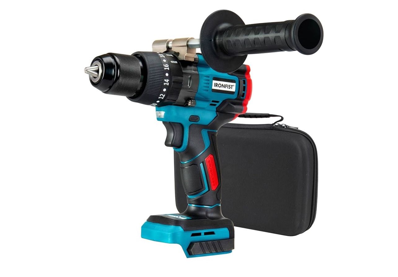 Cordless Drill for Makita 18V Batteries, 1/2 inch Metal Chuck Impact Drill/Driver, Brushless 150Nm MAX Torque, 2 Variable Speed 1250RPM for Profession