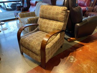High Leg Recliner Chair with a Geometric Pattern