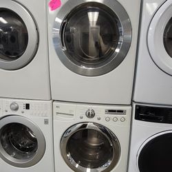 LG Front Loading Washer And Stackable Gas Dryer Set 