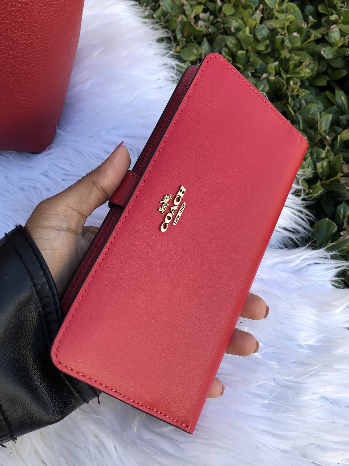 slender wallet red