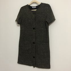 Zara Gold and Black tweed style dress