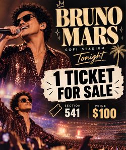 Bruno Mars Ticket LA Night 5 10/7