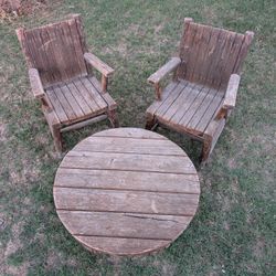 Walpole Cedar Furniture 3-Piece Set Rocking Chairs & Table Classic New England Craftsmanship