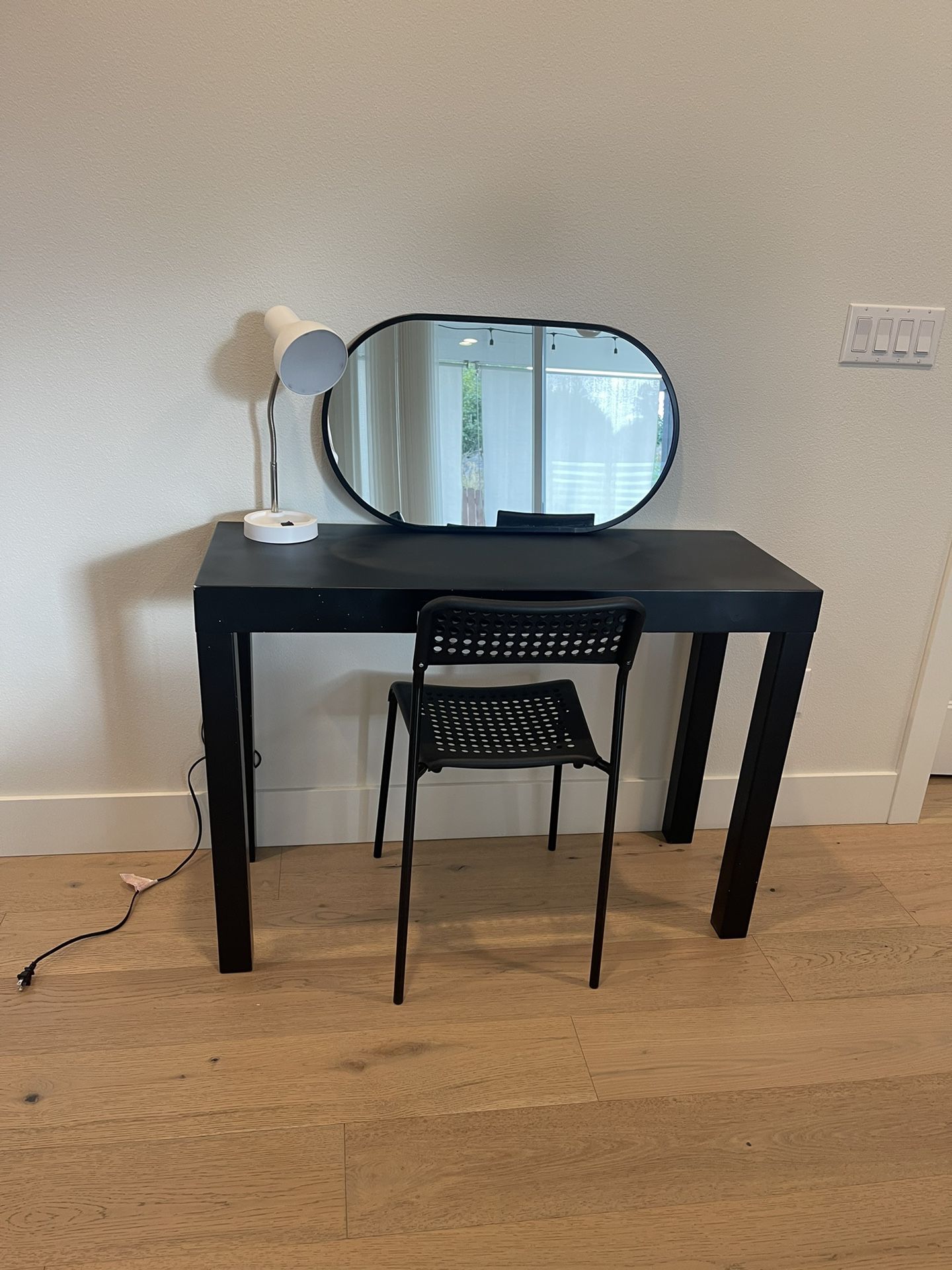 IKEA Desk And Chair,lamp And Mirror 