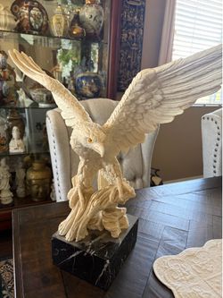 Large Eagle statue on marble vintage