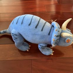 TRICERATOPS Plush Dinosaur Blue Stuffed Animal Whisper Soft Mills 24”x10”