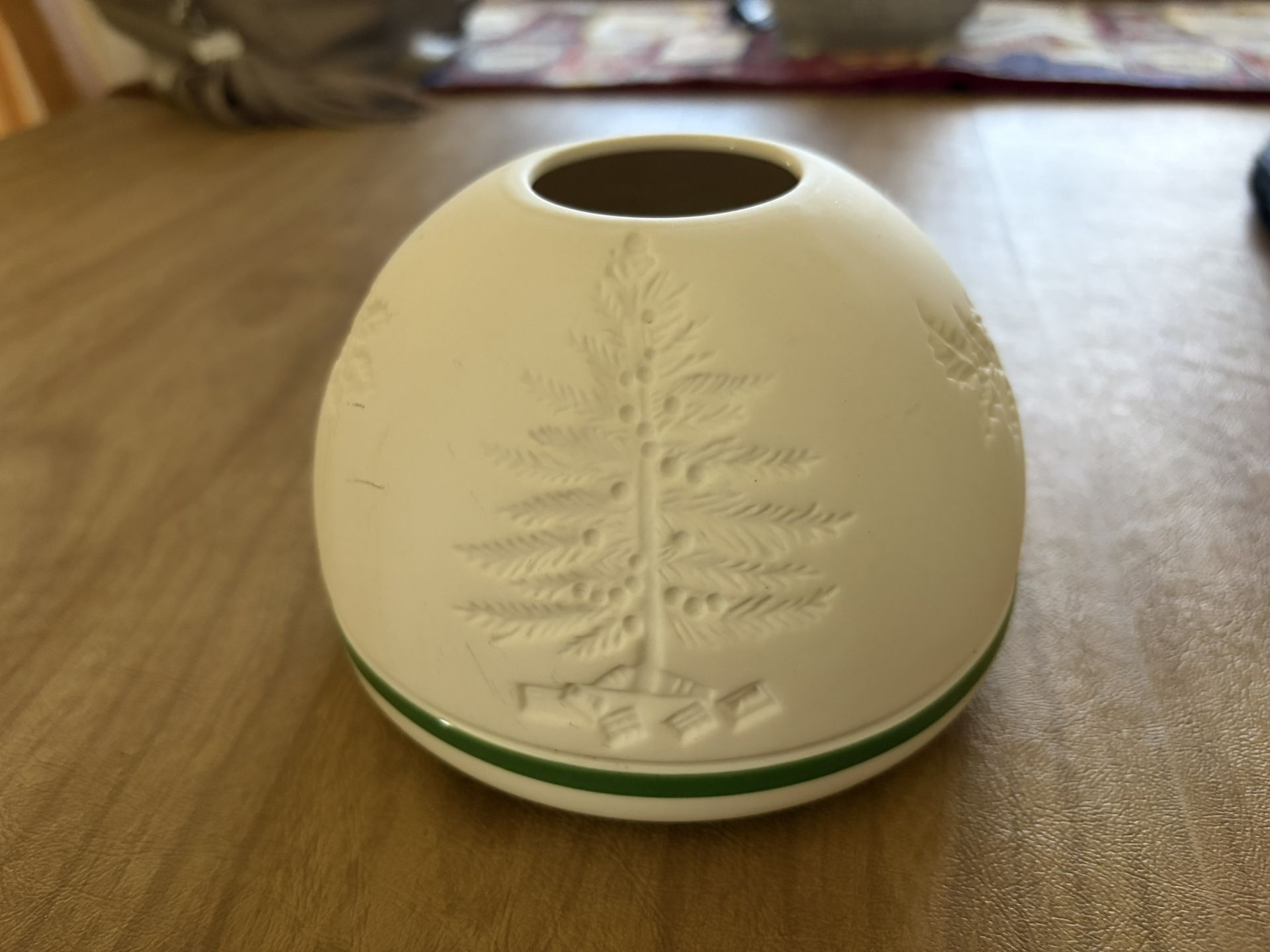 “SPODE” Christmas Tree Design Lithophane Tealight Candle Holder